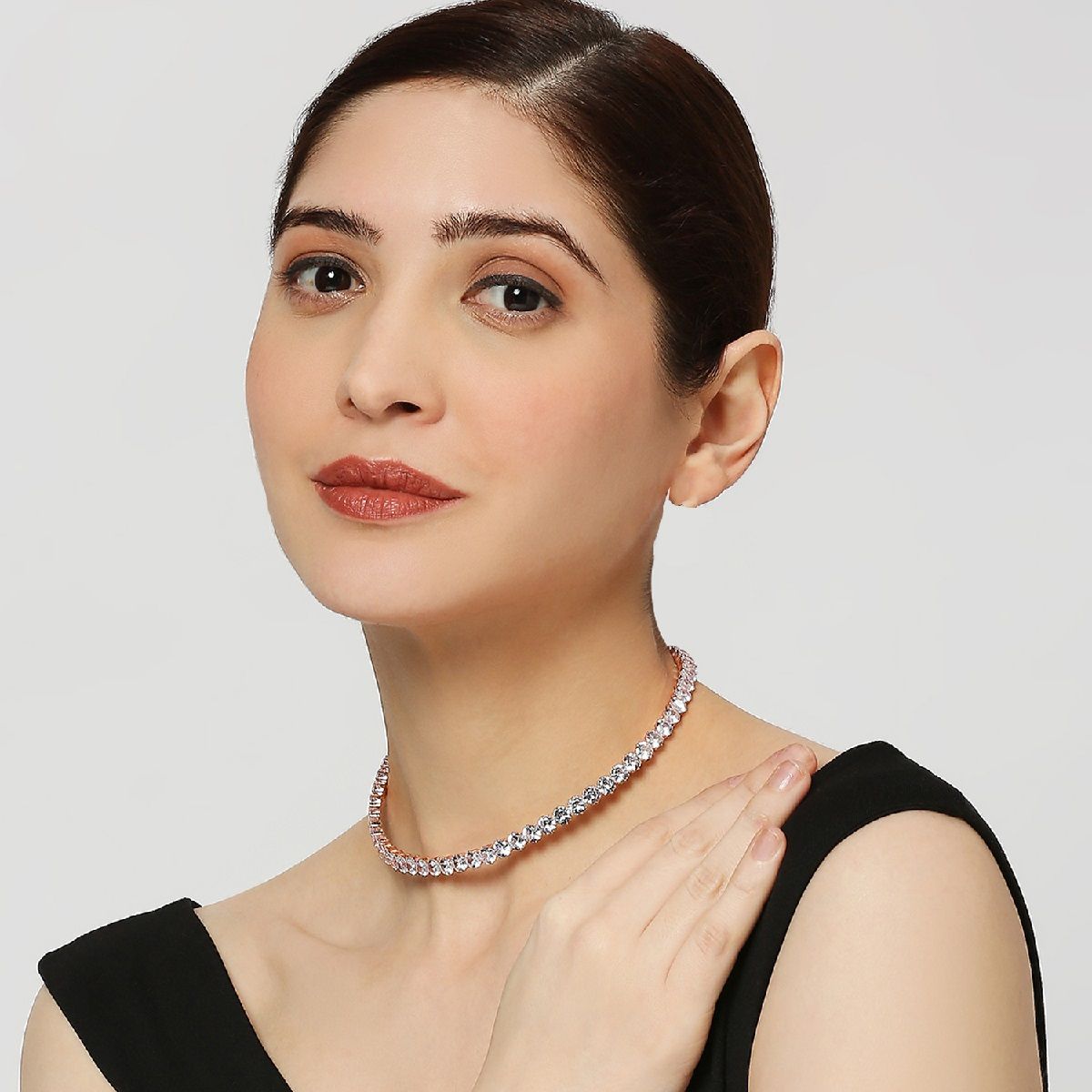 Mahi Rose Gold Plated Adjustable Choker Necklace for Women (PS1101850ZWHI) Buy Mahi Rose Gold