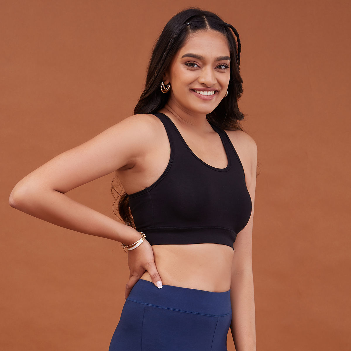 Buy Shape Up Sports Bra With Removeable Cookies , Nykd All Day-NYK 008 -  Black online