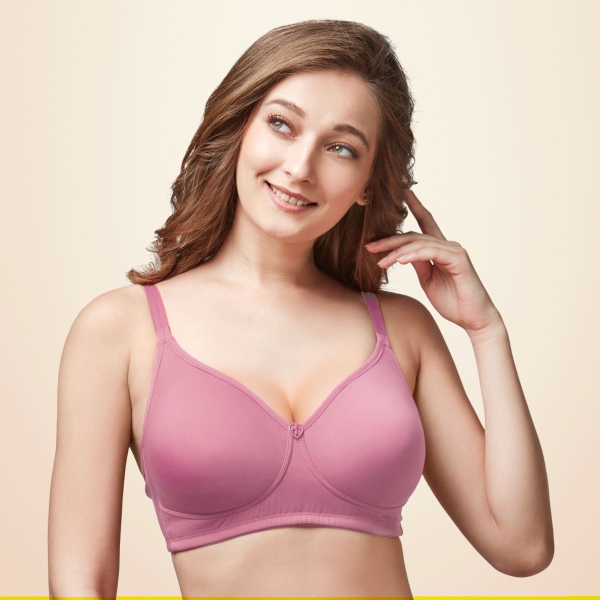 Buy Trylo Oreal Women Non Padded Full Cup Bra - Mauve Online
