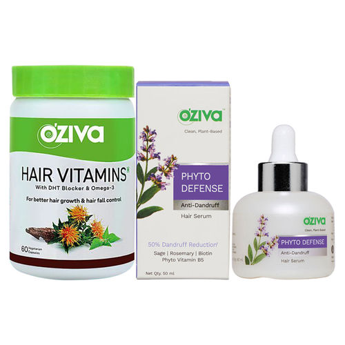 Oziva Glossier Hair Routine (Hair Vitamins + Phyto Defense Anti - Dandruff  Hair Serum): Buy Oziva Glossier Hair Routine (Hair Vitamins + Phyto Defense  Anti - Dandruff Hair Serum) Online at Best