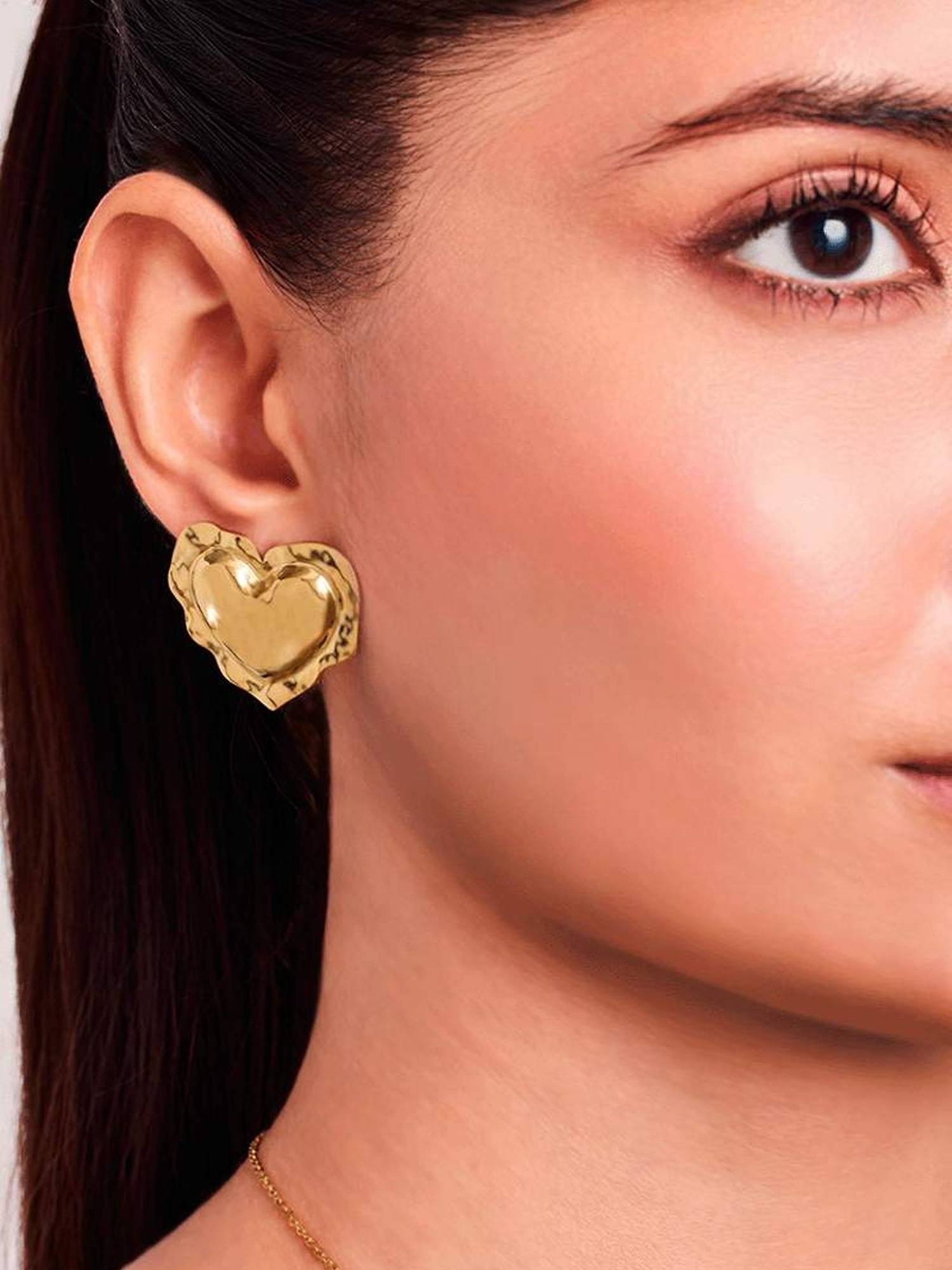 ELRA 18K Gold Plated Love Stud Earrings