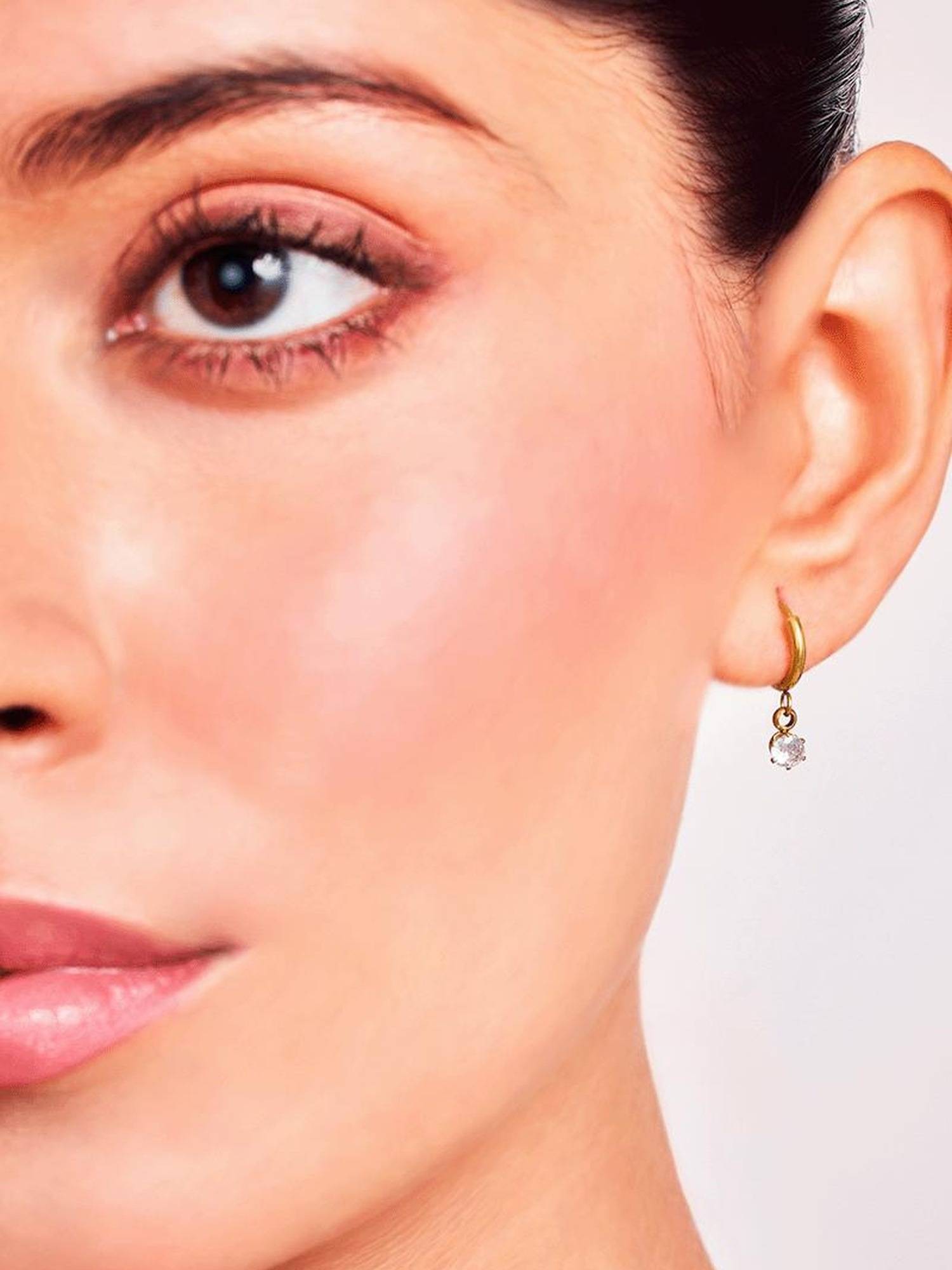 ELRA 18K Gold Plated Golden Gem Drop Earrings