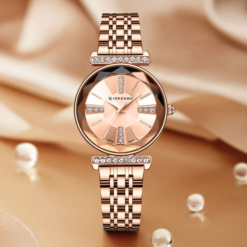 Rose Gold Diamond Studded Watches For Ladies FOCE Copper Diamond