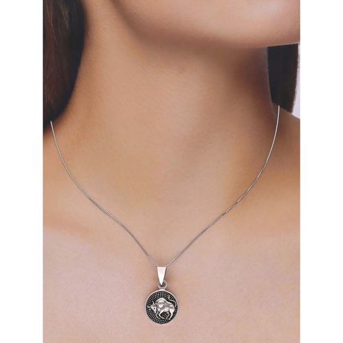 Kai Jewel Sterling Silver Zodiac Sign Taurus Oxidized Pendant with Chain  Necklace