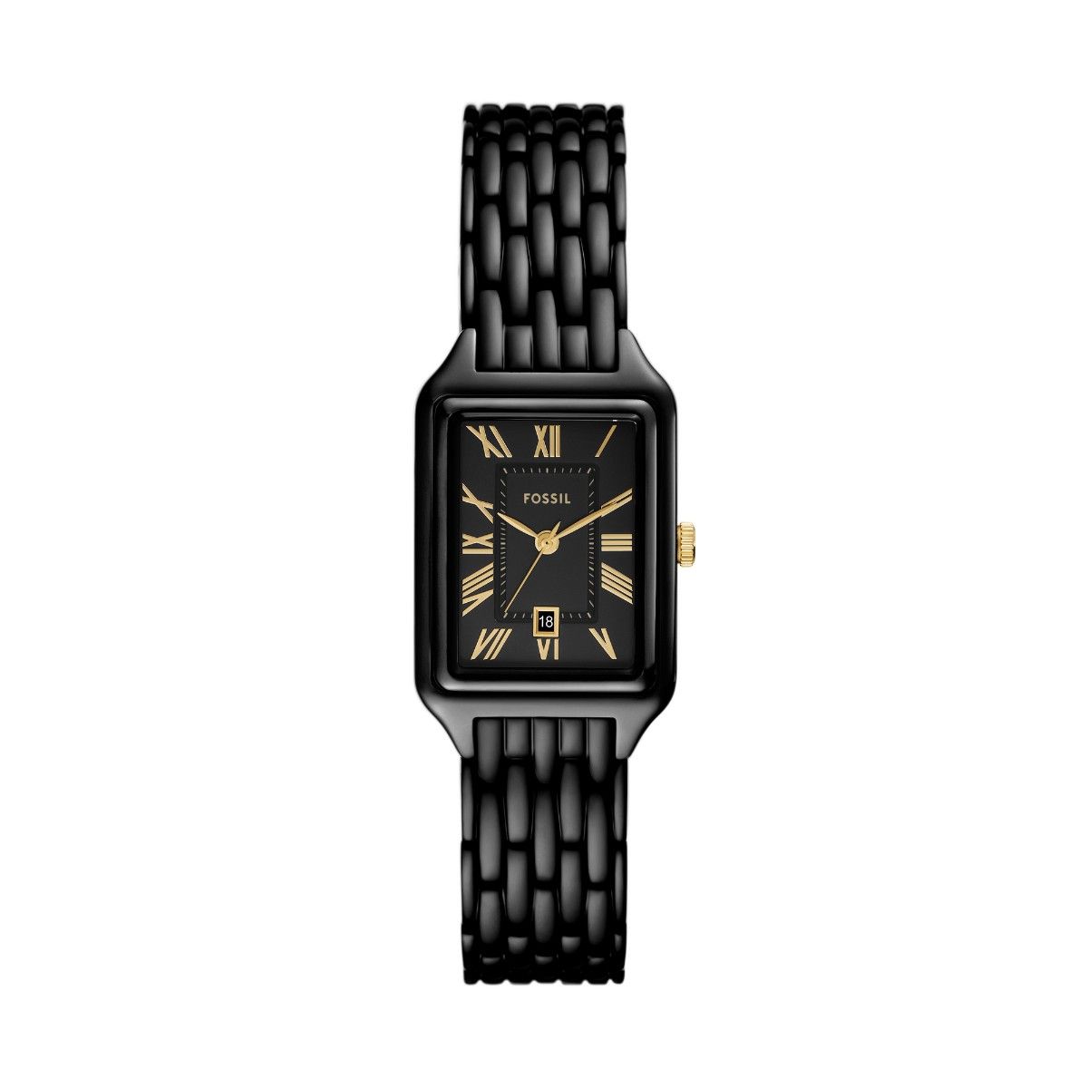 Fossil black rectangle watch hotsell