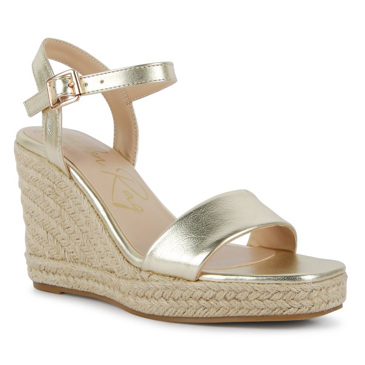 London Rag Wedge Buy London Rag Woven Gold Wedges Online