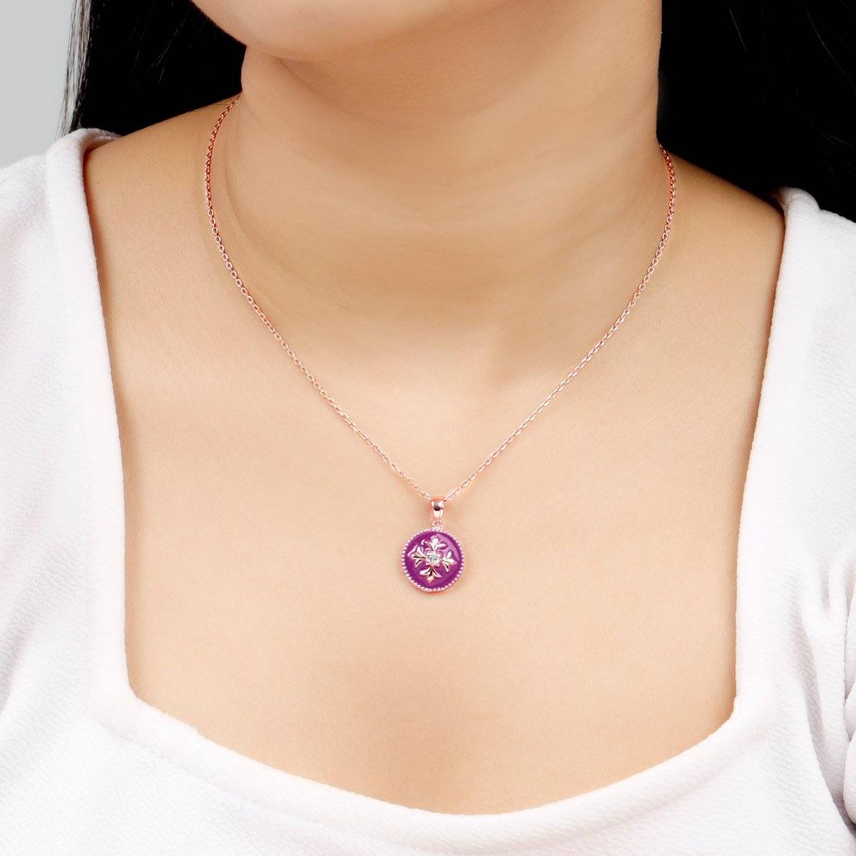 GIVA Sterling Silver Rose Gold St. Peter's Church Art Pendant with Link Chain for Womens and Girls