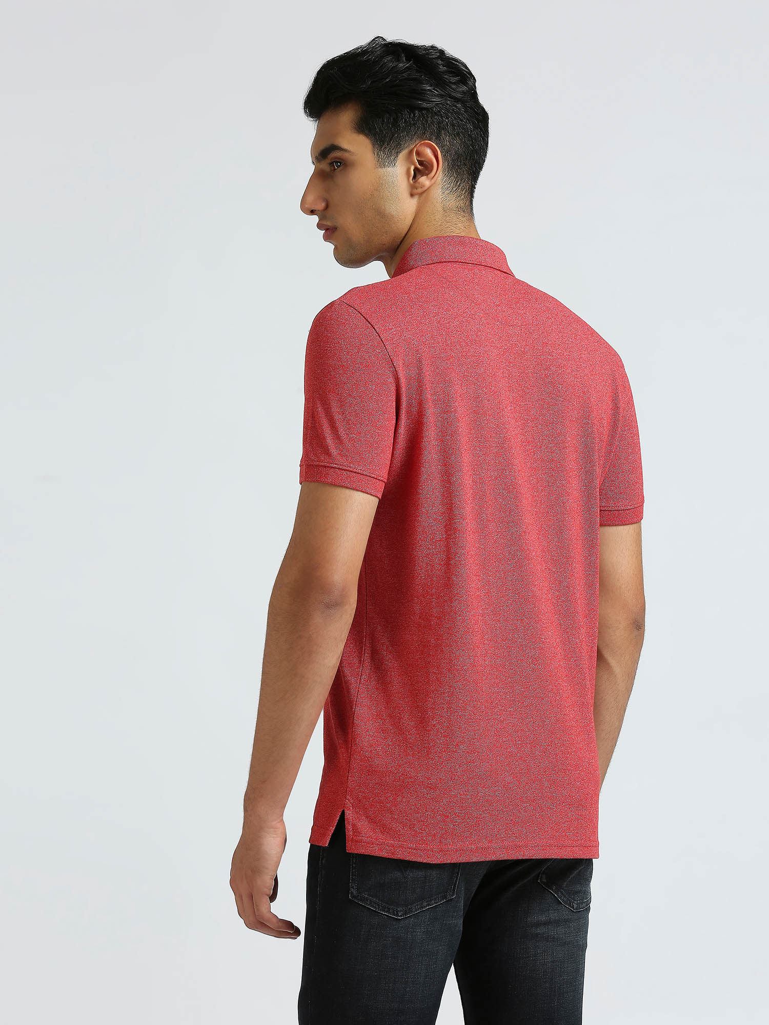 Buy Pepe Jeans Red Ribbed Collar Short Sleeved Polo T-Shirt Online