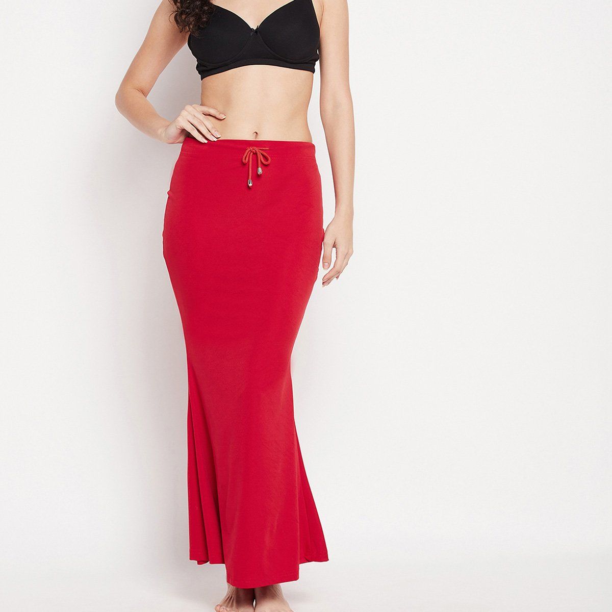 Secrets By Zerokaata Women Red Solid Mermaid Fit Saree Shapewear (XL)