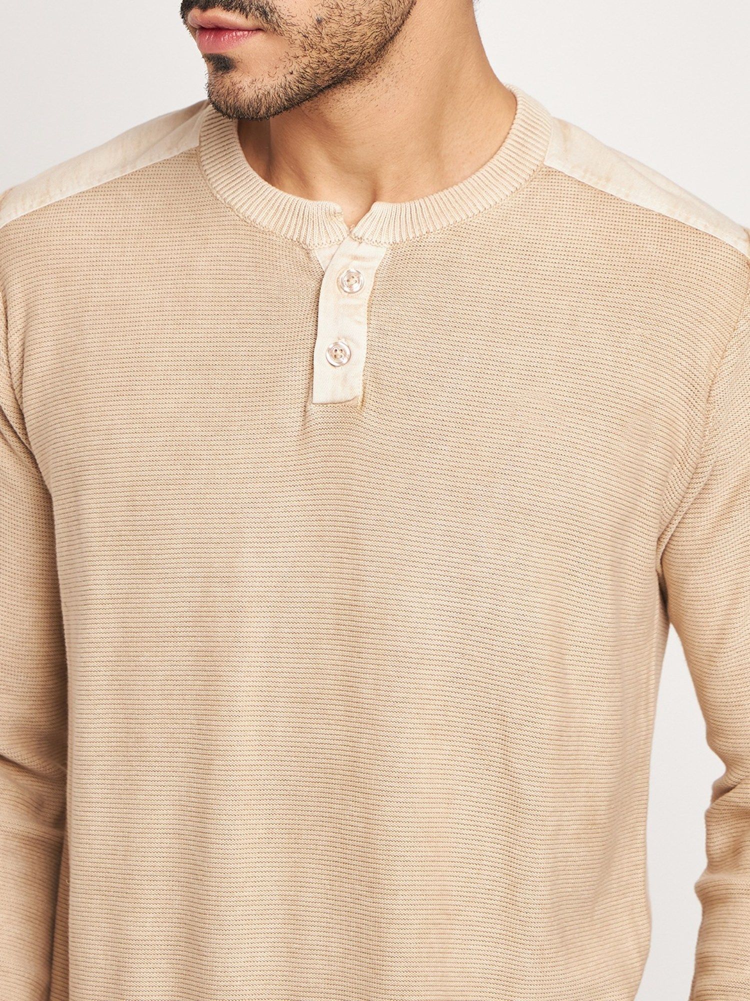 Henley neck sweater best sale