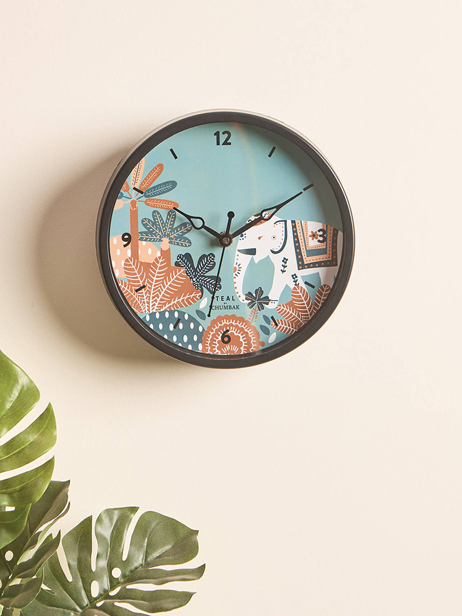 Teal by CHUMBAK Ele Garden Table And Wall Clock