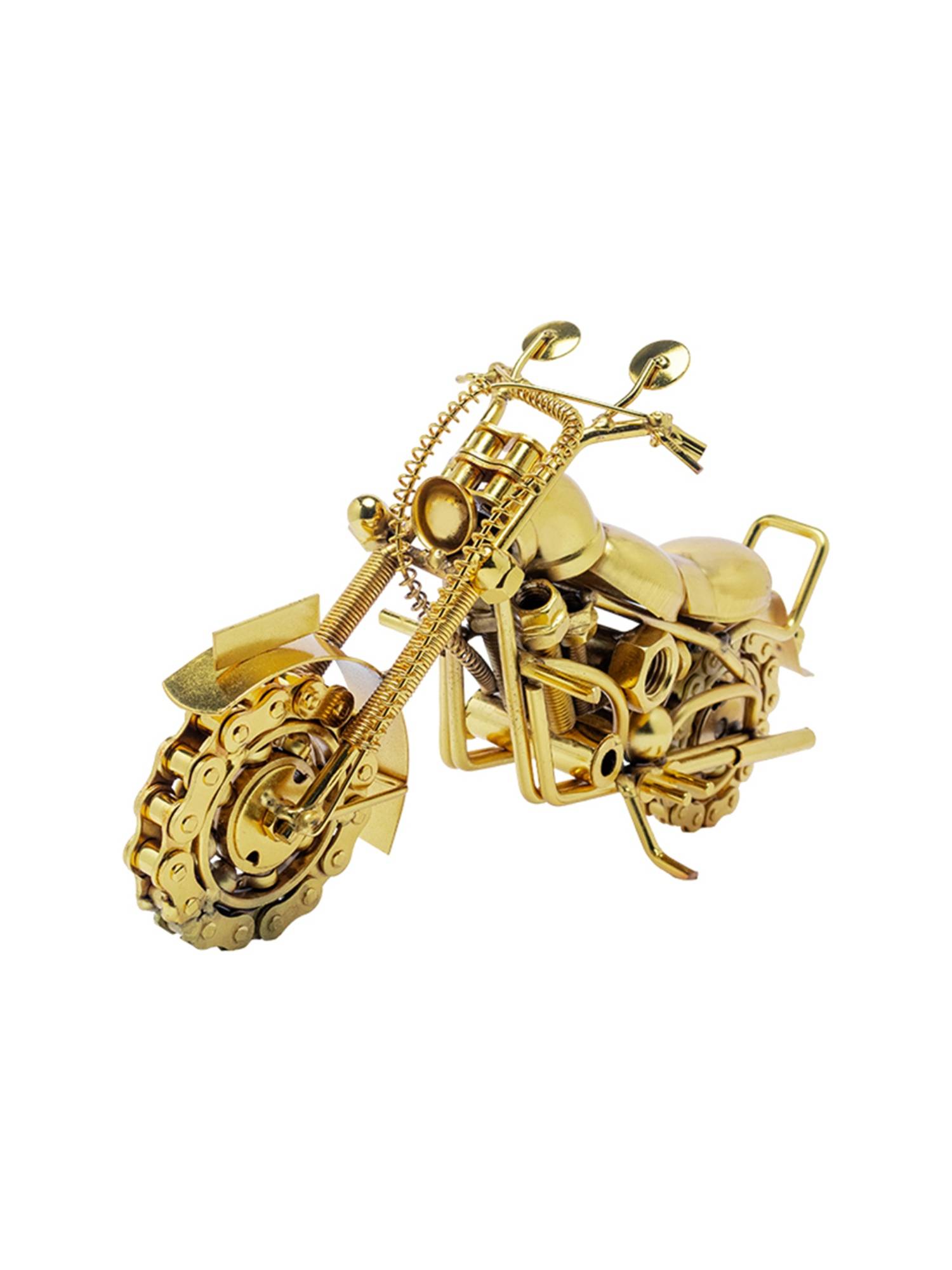 Golden Peacock Vintage Metal Chopper Bike Decor