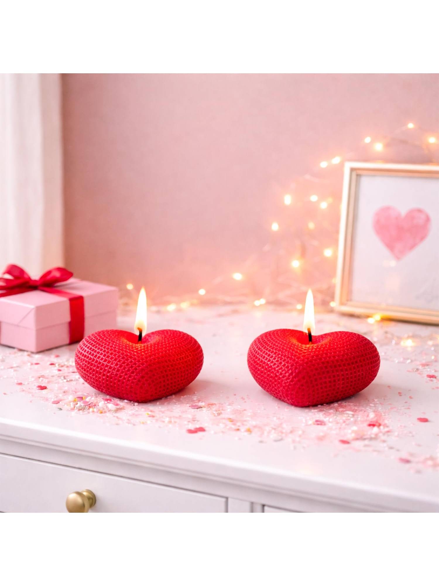 Voncasa Wax Red Candle (Pack of 2)