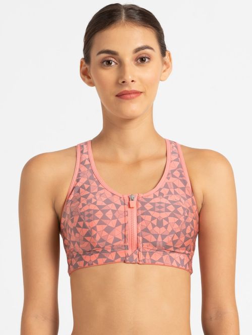 Buy Jockey Quick Drying Medium Impact Sports Bra - Peach Blossom Assorted  Prints at Rs.1299 online