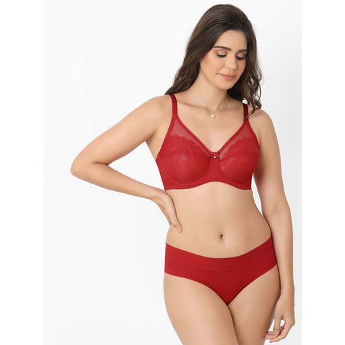 Wacoal Retro Chic Non-Padded Wired Full Coverage Full Support Everyday  Comfort Bra - Red (36DDD)