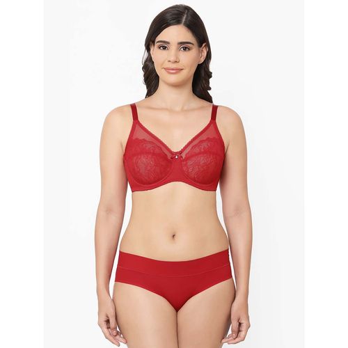 Wacoal Retro Chic Non-Padded Wired Full Coverage Full Support Everyday  Comfort Bra - Red (36DDD)
