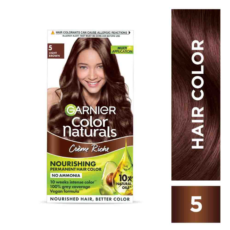 Buy Garnier Hair Colouring Creme Longlasting Colour Smoothness  Shine  Color Naturals Shade 5 Light Brown 70ml  60g Online at Low Prices in  India  Amazonin