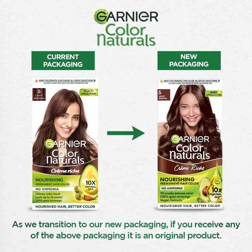 Garnier Color Naturals Creme Riche Hair Color - 5 Light Brown: Buy Garnier  Color Naturals Creme Riche Hair Color - 5 Light Brown Online at Best Price  in India | Nykaa