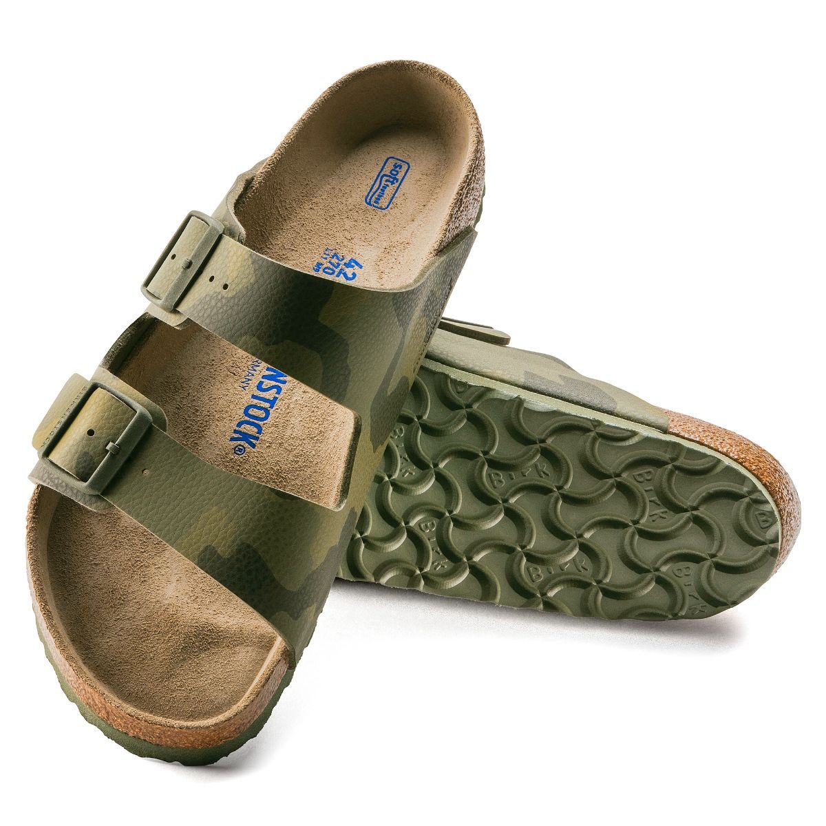 Birkenstock Arizona Soft Footbed Desert Soil Green Narrow Width Unisex Two Strap Sandals