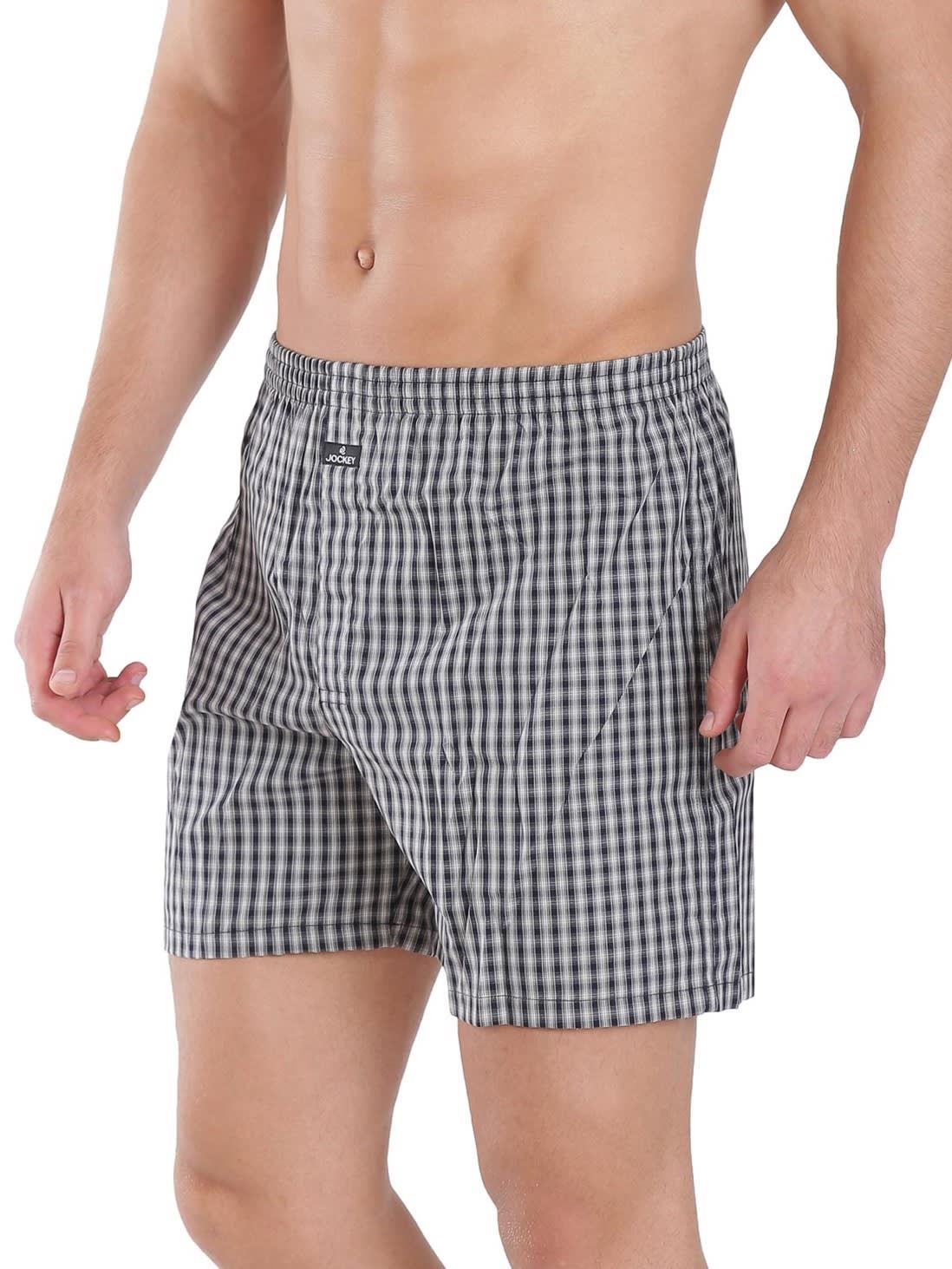 Jockey Light Assorted Checks Boxer Shorts Pack of 2 - Style Number ...