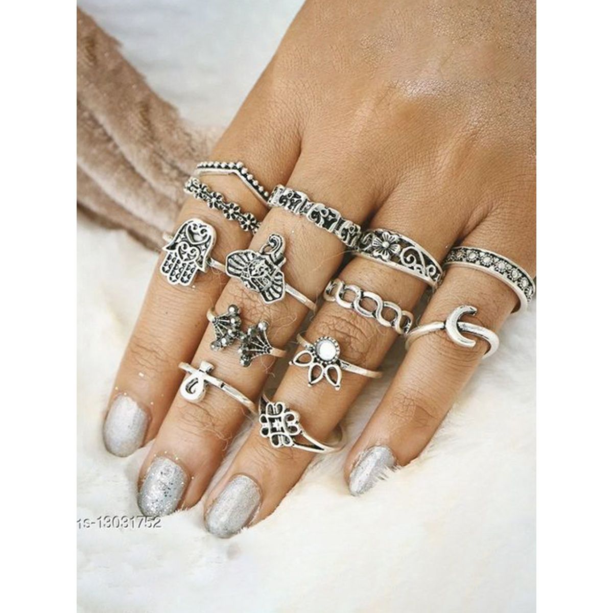 Buy Fida Ethnic Oxidized Silver-Plated Ring Set - Set of 3 Online At Best  Price @ Tata CLiQ