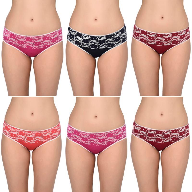 Buy Bodycare Women's Floral Hipster Panty (pack Of 6) - Multi