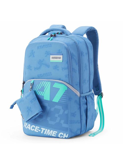 american tourister blue polyester laptop backpack bag medium Amber 15.6" 25L Capacity, 100% Polyester, Blue|Adjustable Strap|Bottle Holder|Ergo Back & Shoulder|Smart Sleeve While Segno Basic has all these features American Tourister Segno Expandable Laptop