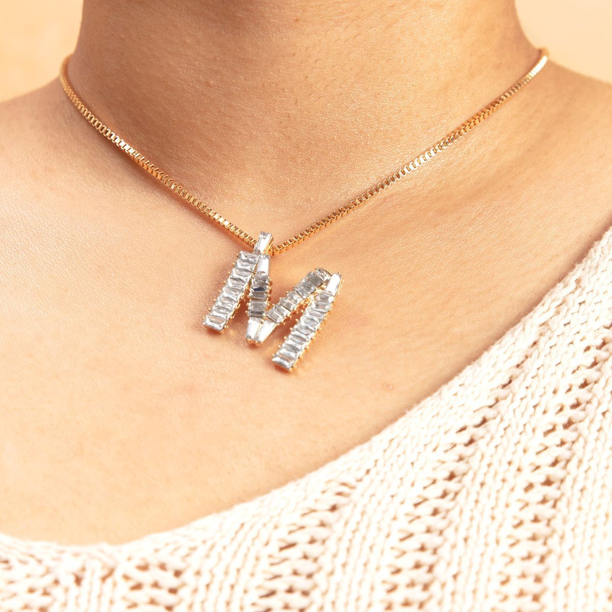 KIKICHIC | NYC | Initial Letter M Necklace Sterling Silver in 18k Gold,  Rose Gold and Silver