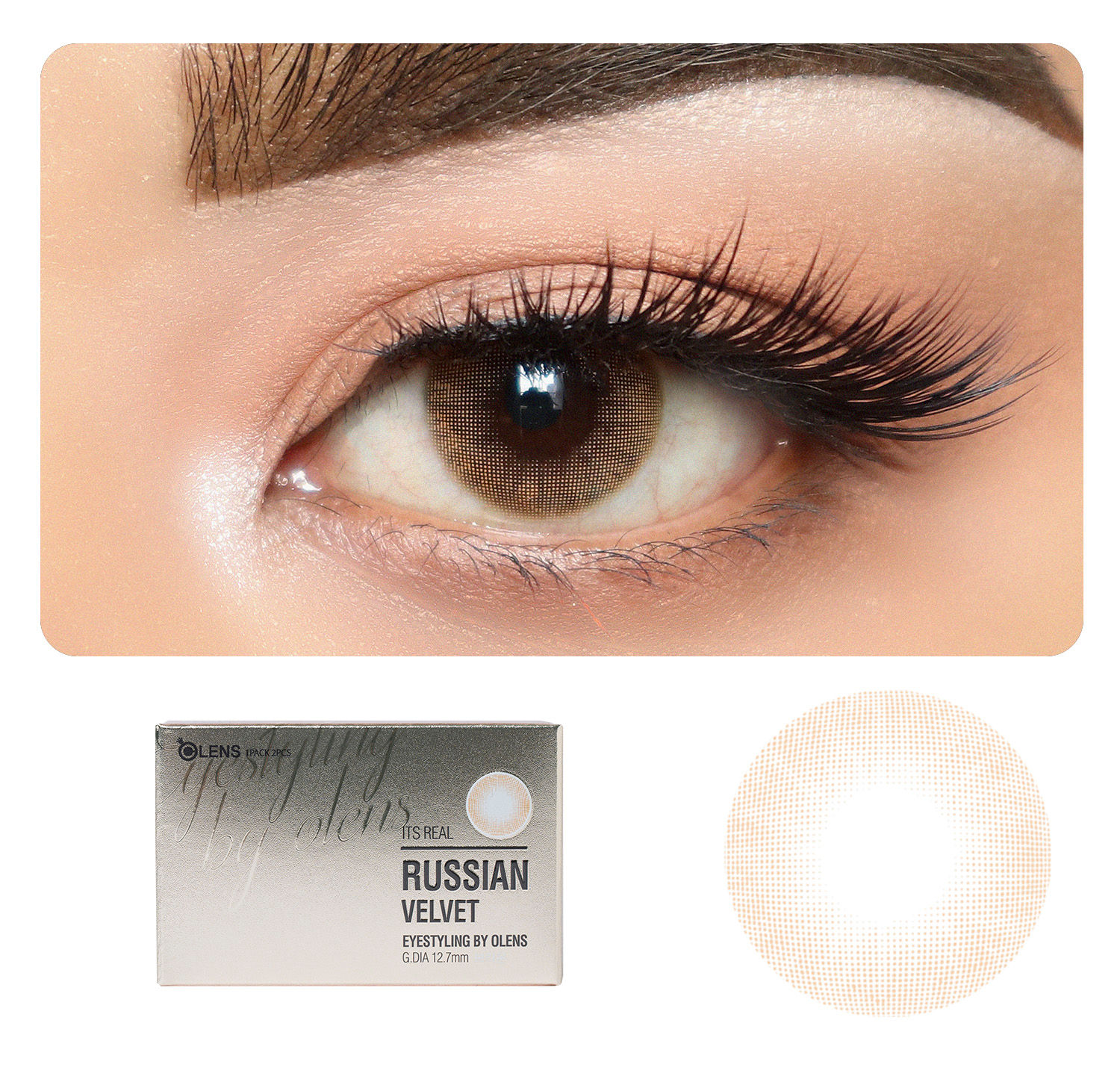 O-Lens Russian Velvet Monthly Coloured Contact Lenses - Brown (0.00)