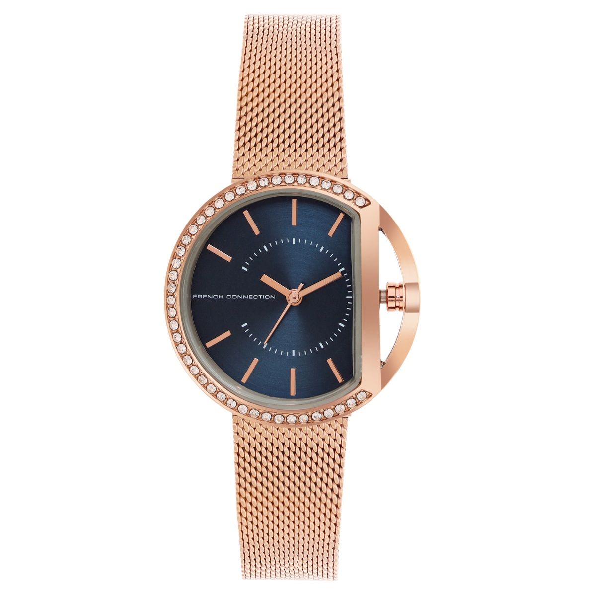 French Connection Blue Analog Round Dial Bijou Watch for Women ...