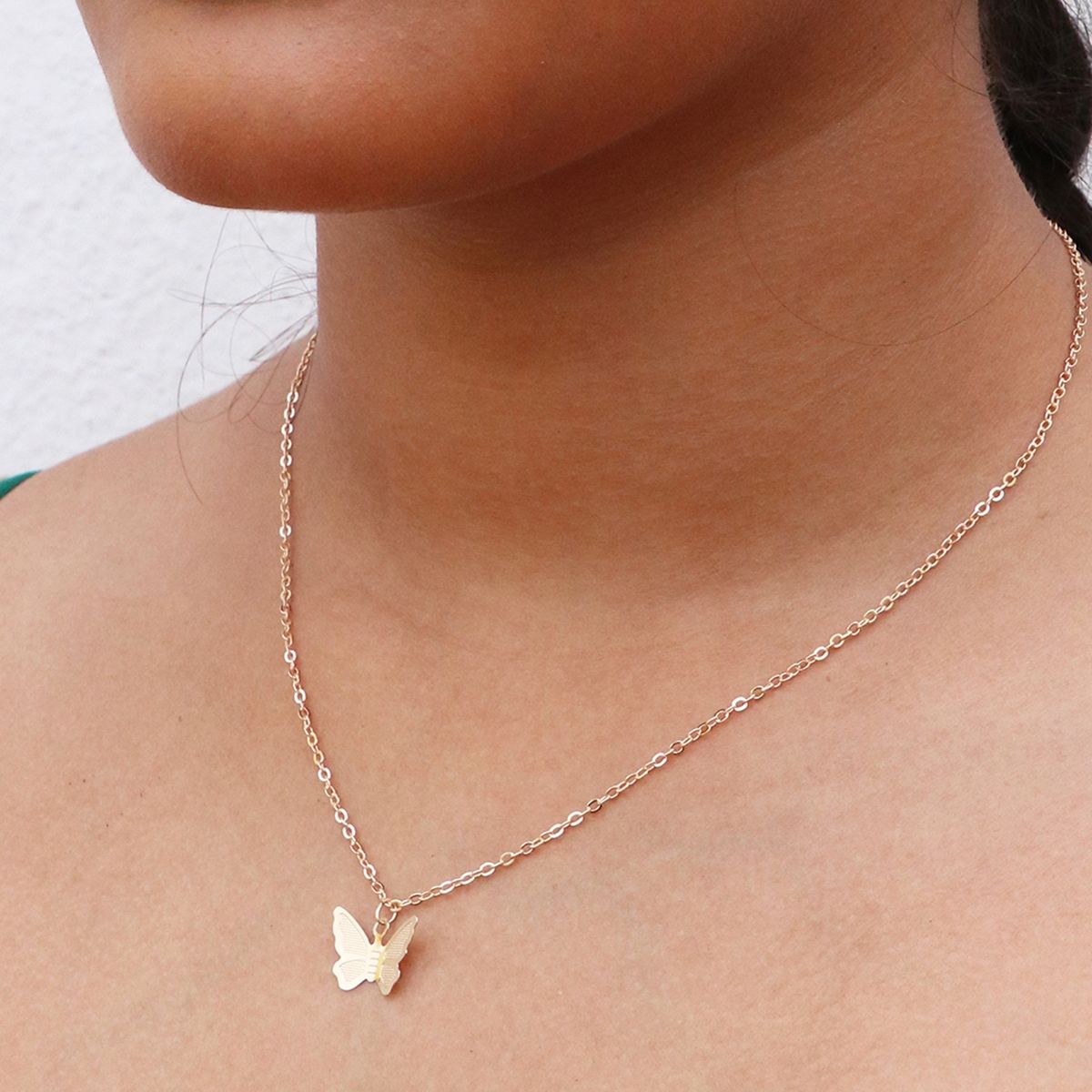 Charming Gold Plated Star Butterfly Pendant Necklace for Women and Girls