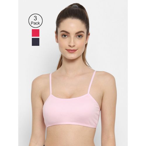 Buy Floret Non Padded & Wire Free Full Coverage Sports Bra (Pack
