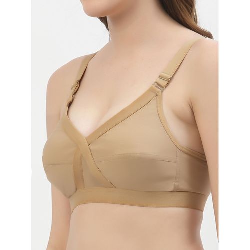 Buy Floret Non Padded Full Coverage Cotton Bra Nude (Pack of 2) Online