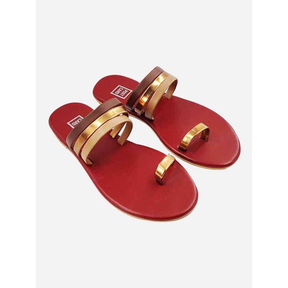 Post Card Maroon Solid Flats (UK 4)