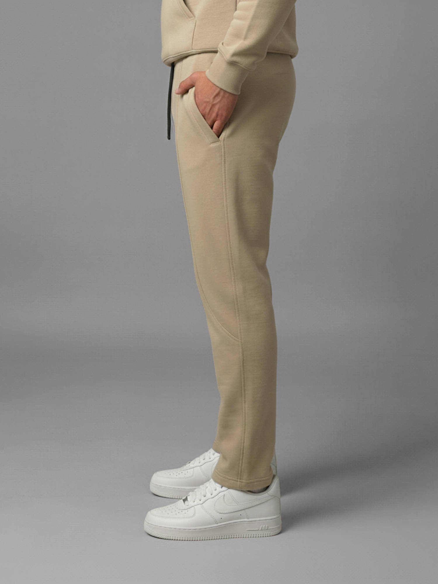 Buy Fitkin Men Beige Fawn Mid-Rise Straight Fit Trackpant Online