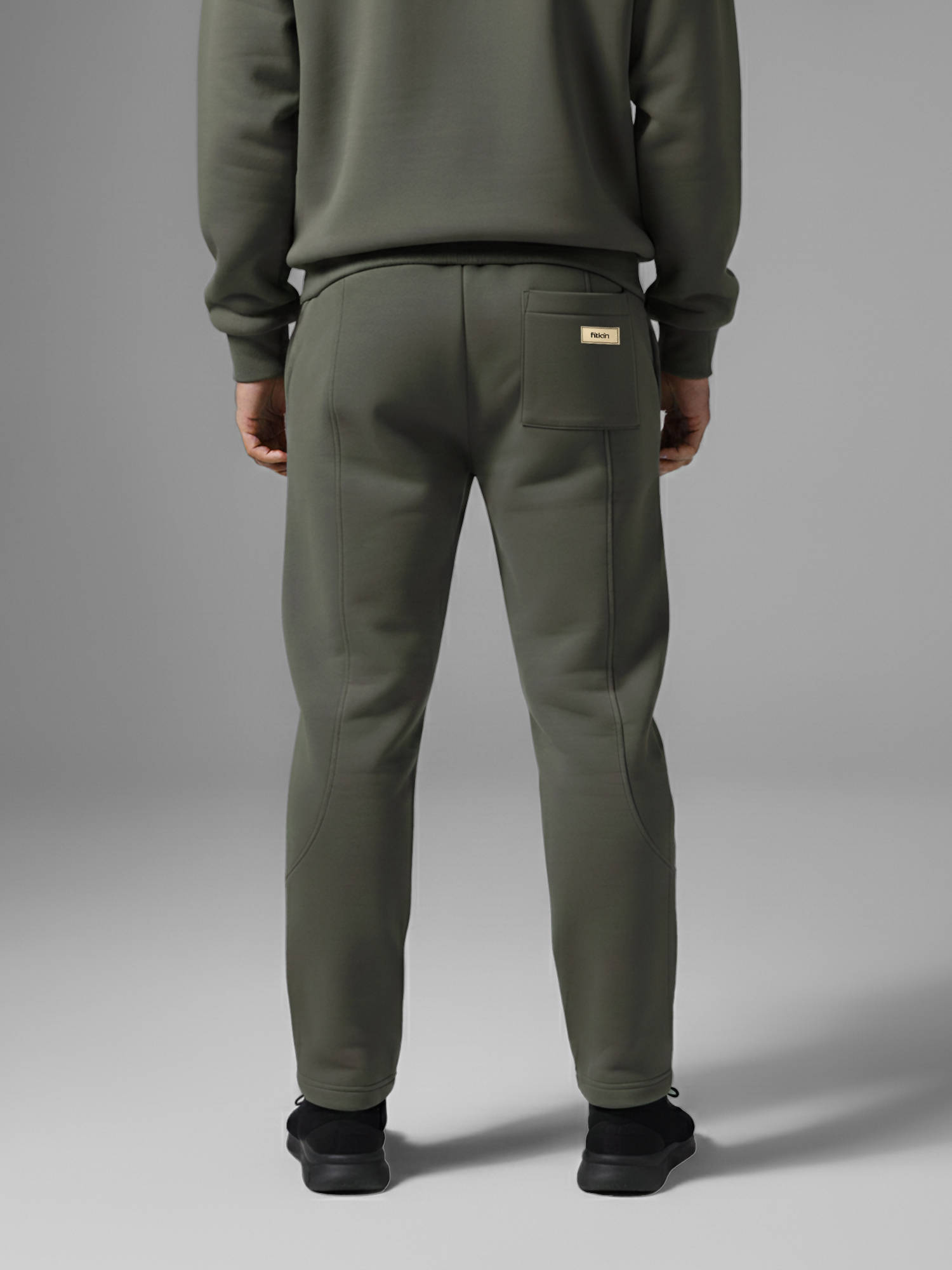 Buy Fitkin Men Olive Mid-Rise Straight Fit Trackpant Online