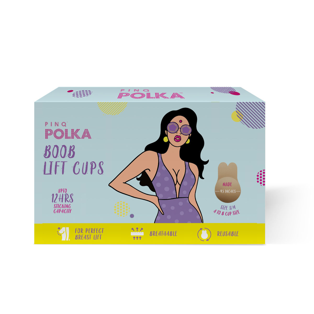 PINQ POLKA Premium Reusable Boob Lift Cup for Perfect Breast Push