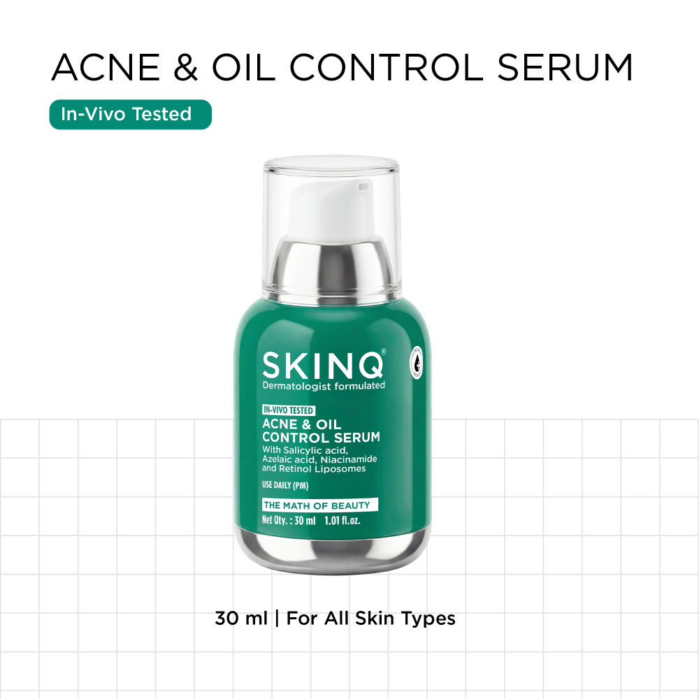 SKINQ Acne & Oil Control Serum with Salicylic & Azelaic Acid, Reduces Acne & Redness