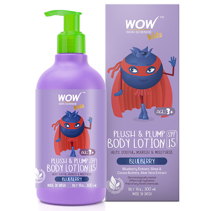 WOW Skin Science Kids Plush & Plump Body Lotion SPF 15- Blueberry