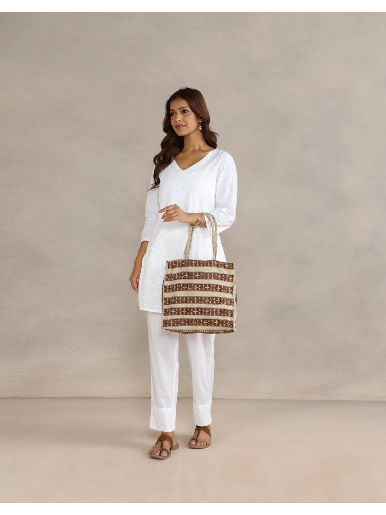 Fabindia Multi-Color Tote Bag (S)