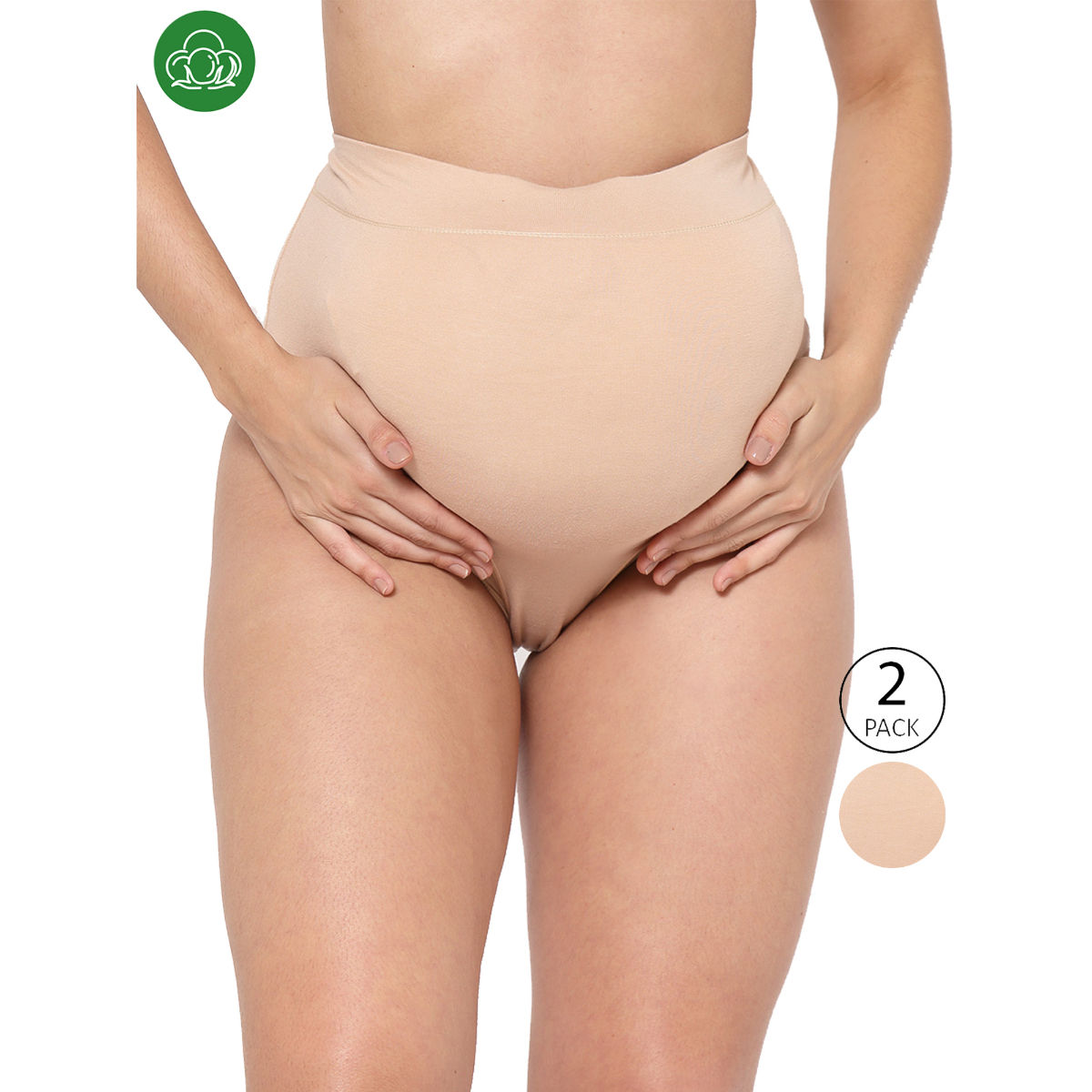 Buy Inner Sense Women's Organic Cotton Antimicrobial Boyshorts (Pack of 2)  - Nude online
