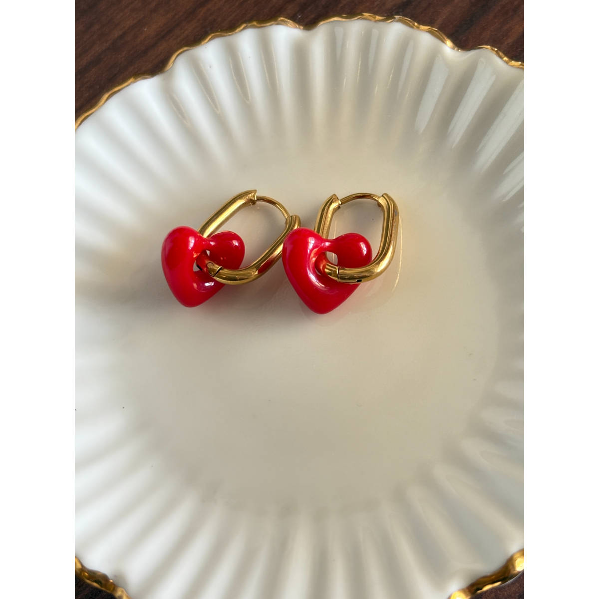 AMOSSH Waterproof 18K Gold Plated Barry Earrings