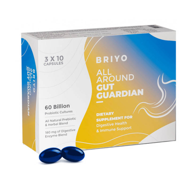 Briyo All Around Gut Guardian Dietary Supplement for Digestive Health & Immune Support Capsules