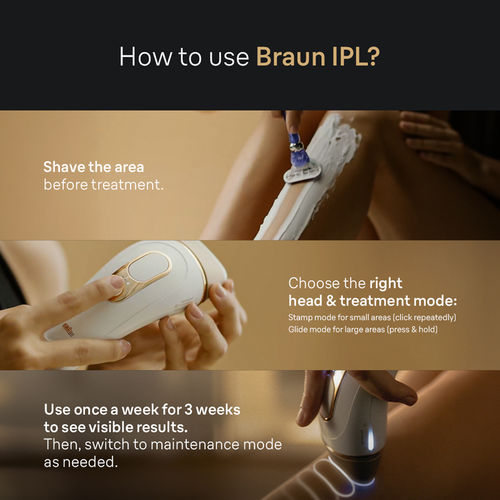 Braun laser hair removal at home, Long lasting smooth skin for women, IPL  5152