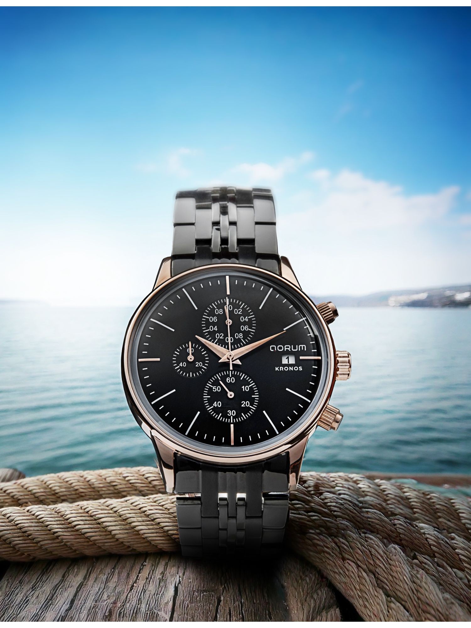 Buy Qorum Kronos Men Chronograph Black Dial Watch (G108-Black Dial