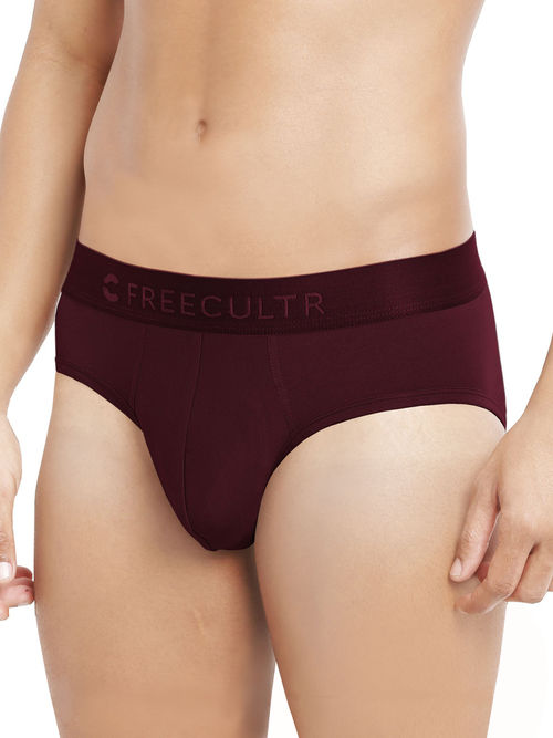 Buy FREECULTR Anti-Microbial Air-Soft Micromodal Underwear Brief Pack Of 1  - Red (XXL) Online