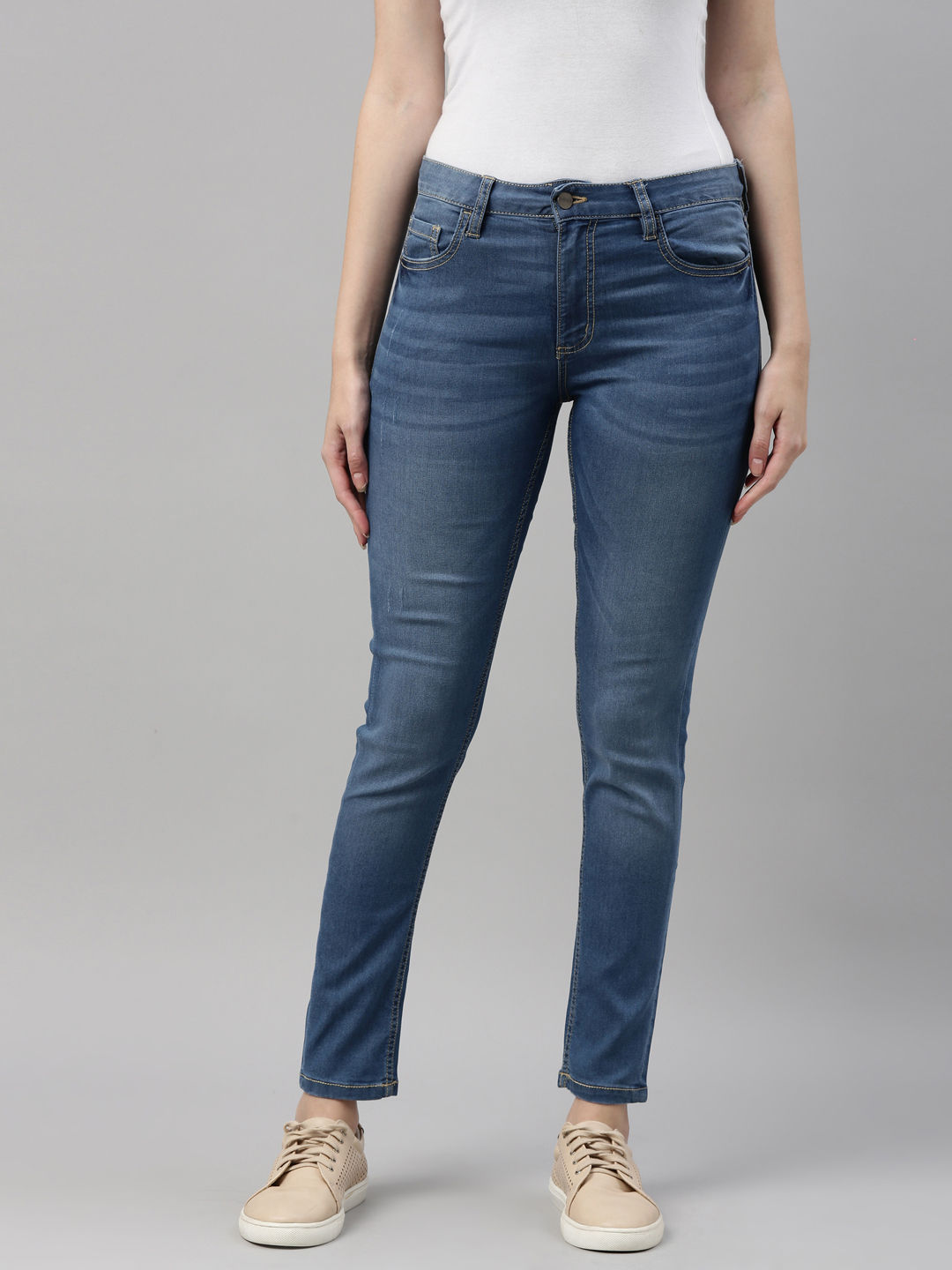 Go Colors Women Light Solid Mid Rise Skinny Jeans Blue: Buy Go Colors  Women Light Solid Mid Rise Skinny Jeans Blue Online at Best Price in  India Nykaa