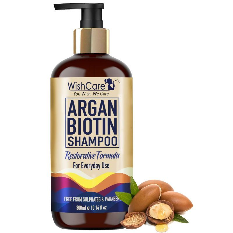 WishCare Argan Biotin Shampoo - Restorative Formula - Moroccan Argan Oil Shampoo
