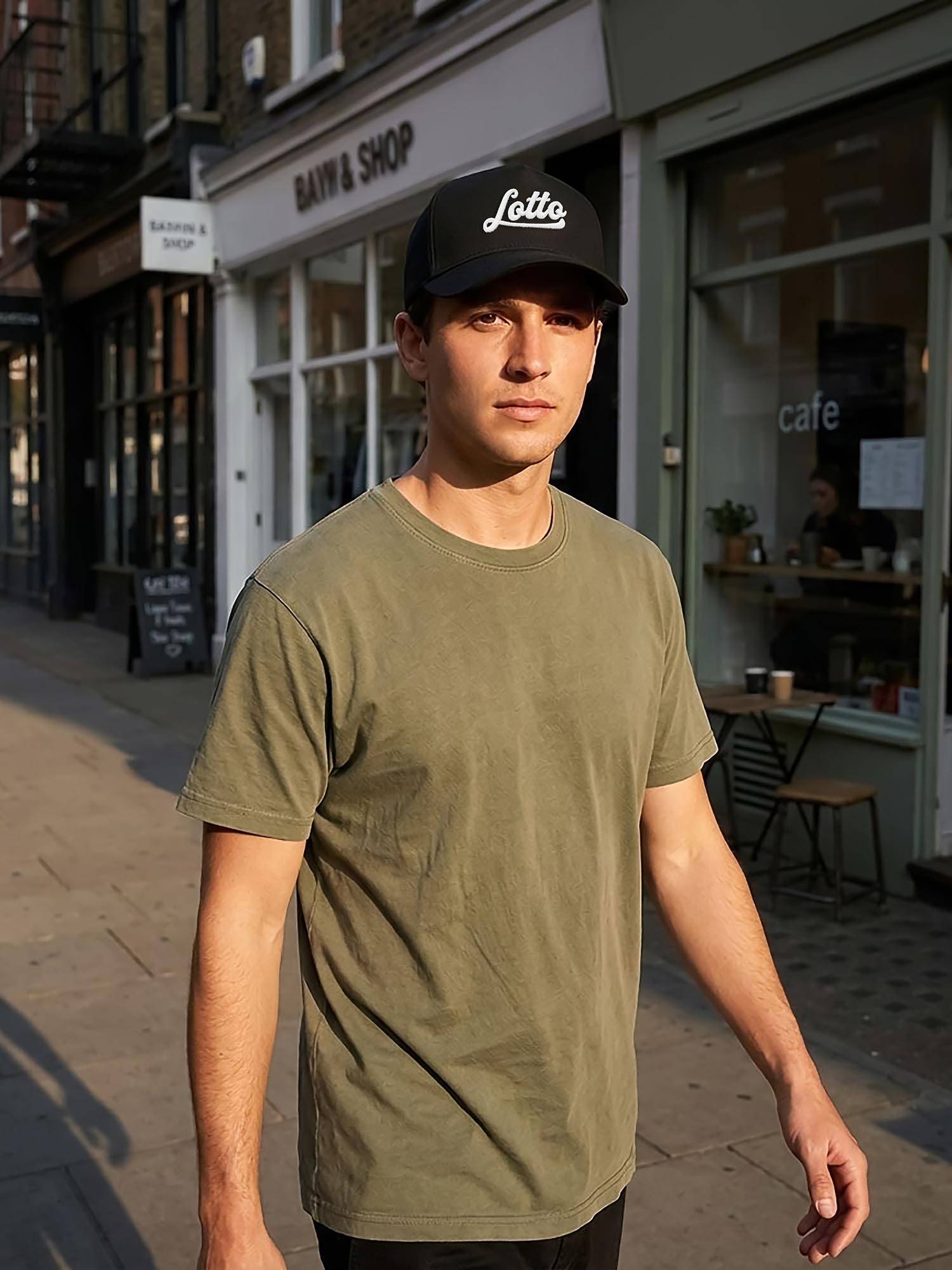 LOTTO Black Unisex League Baseball Cap