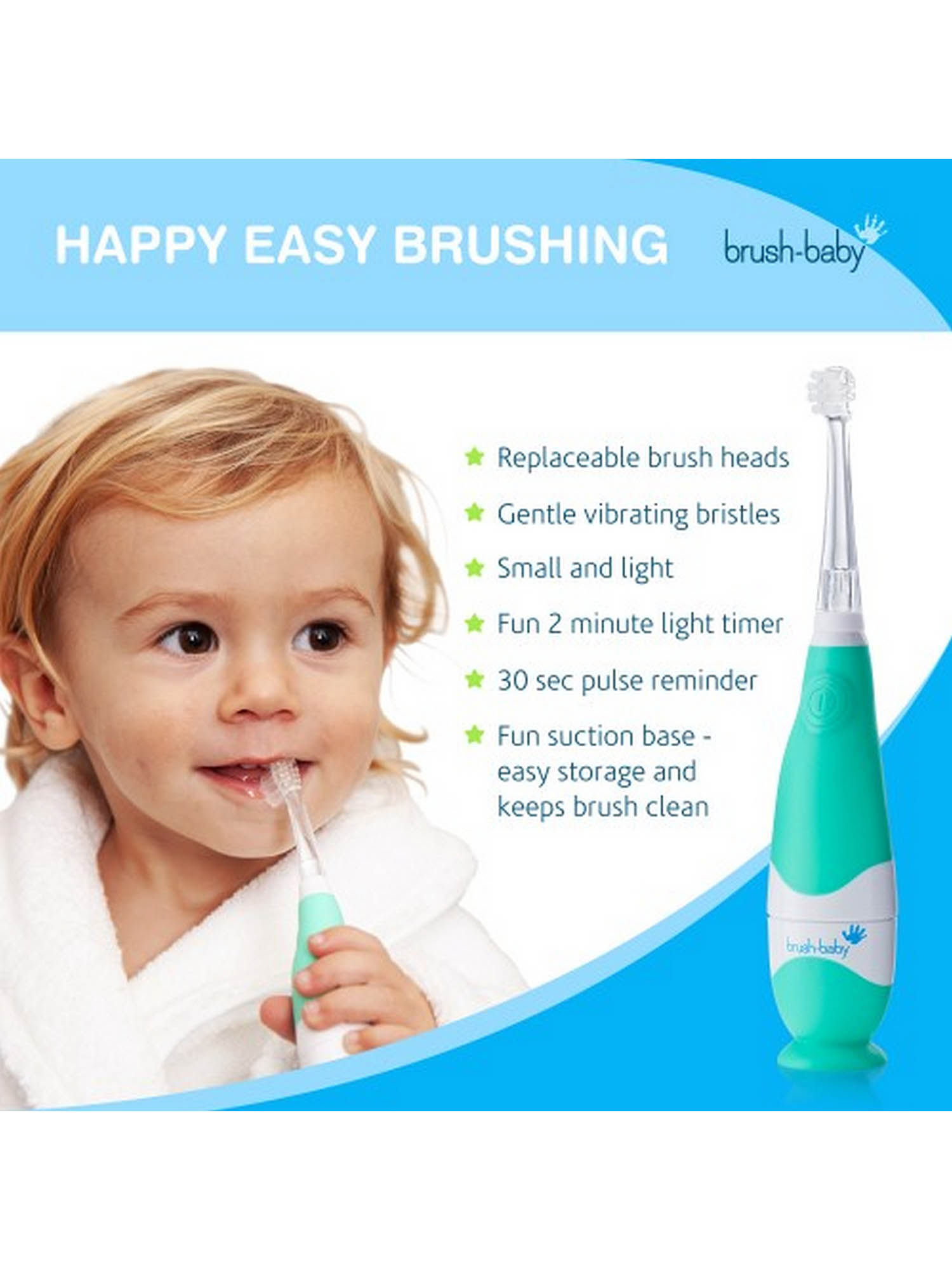 Brushbaby Plastic Electric Tooth Brush - Multi-Color